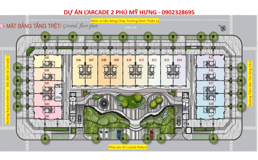 Thiết kế layout dự án L'arcade Phú Mỹ Hưng. Nhận báo giá trực tiếp chủ đầu tư gọi ngay Phòng Kinh Doanh Phú Mỹ Hưng Quận 7